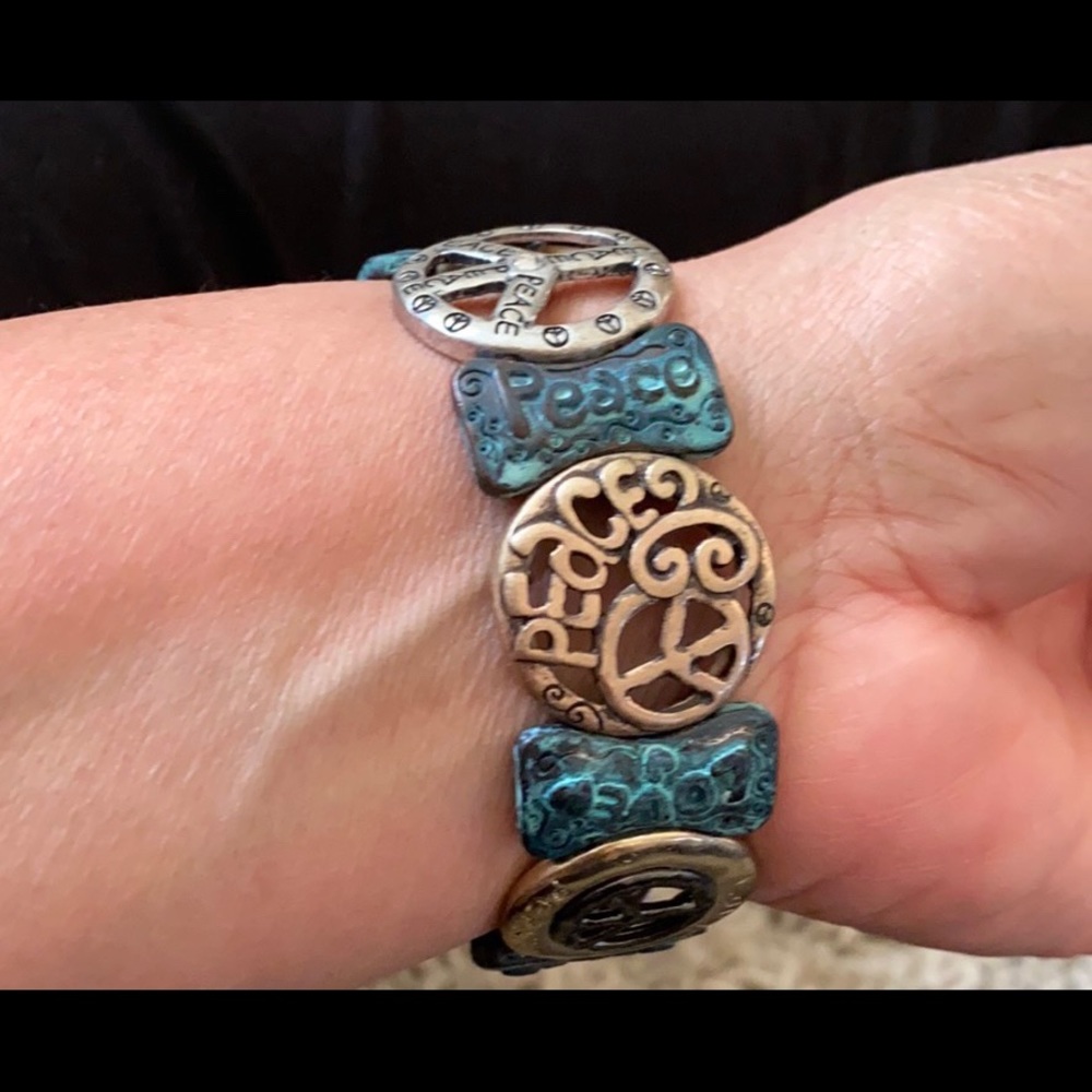 Stretch stainless /enamel bracelet